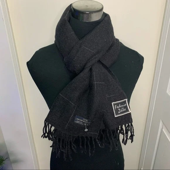 Federico Zelko 100% Minimalist Fringe Hem Scarf - Picture 2 of 8